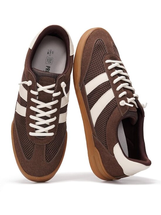 Other - Men's Chocolate Leather Casual Memory Foam Insole Non Slip Trendy Sneakers